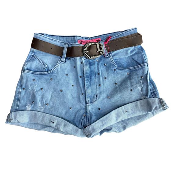 Bermuda Jeans Bordado Shorts Jeans Customizados Com Pedrarias