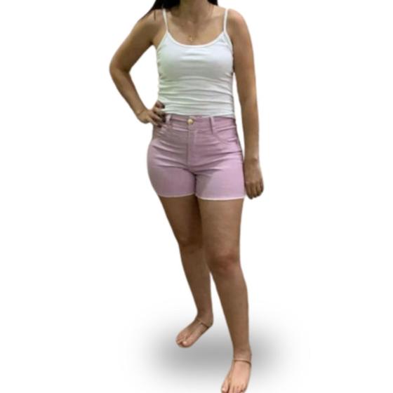 Imagem de Short Jeans Lilás Tendência Fashion Feminina Para o Verão