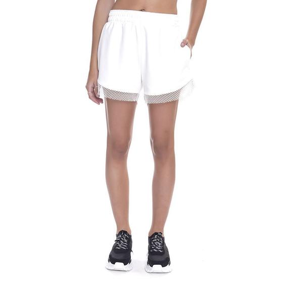 Imagem de Short Juvenil Feminino Amofany Com Tela Na Barra - OFF WHITE - G