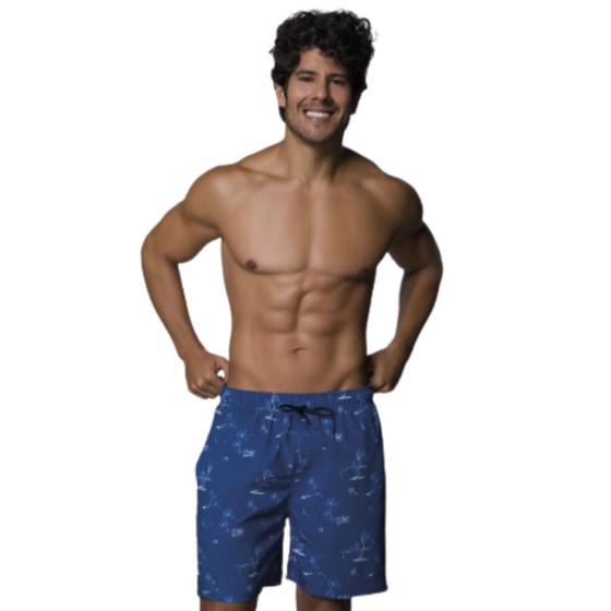 Imagem de Short Masculino estampado com elástico Selene