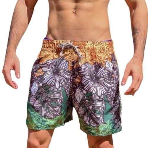 Imagem de Short Masculino Estampado Floral Abacaxi 183 - Surf Boy