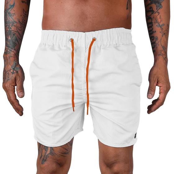 Imagem de Short Masculino Moda Praia Liso Cordao Neon