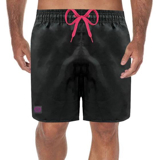 Imagem de Short Masculino Moda Praia Liso Cordão Neon Rosa