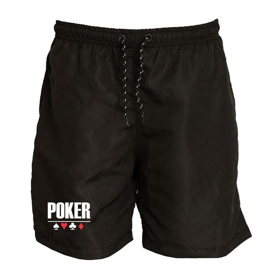 Imagem de Short Masculino Tactel Estampa Poker Academia Conforto