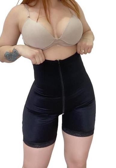 Imagem de Short Modelador 4 Barbatanas Tecido Duplo Frontal Com Zíper