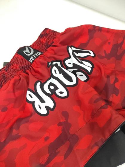 Imagem de Short muay thai vettor camuflado vermelho