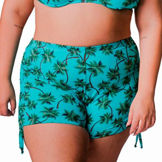 Imagem de Short Plus Size Com Ajuste Lateral Lycra Praia Coqueiro