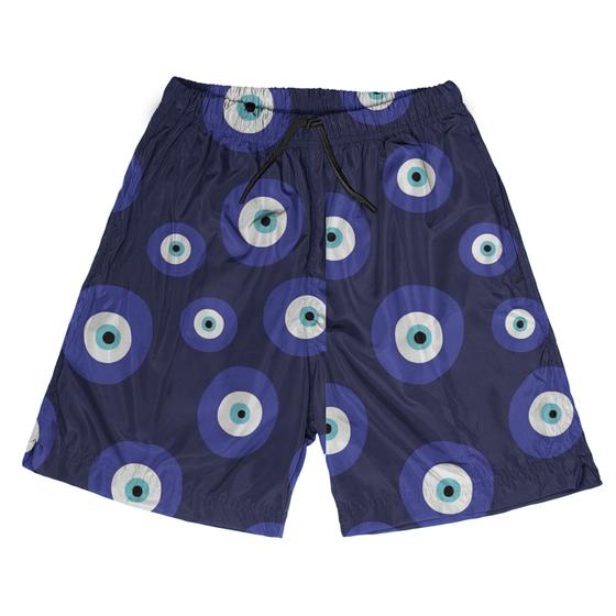 Imagem de Short Praia Shorts Banho Bermuda Verão Emoji Bolinhas Azul 67