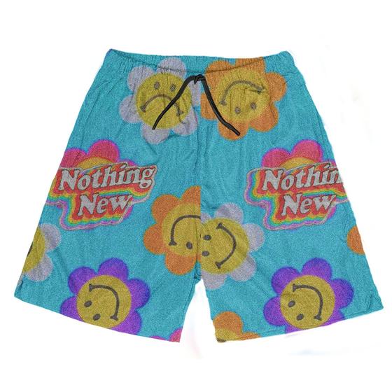 Imagem de Short Praia Shorts Banho Bermuda Verão Nothing New Emoj Flor 44