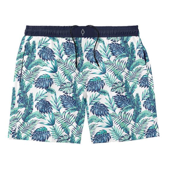 Imagem de Short Resina Bermuda Tactel Masculino Estampado Folhas Básico Mauricinho