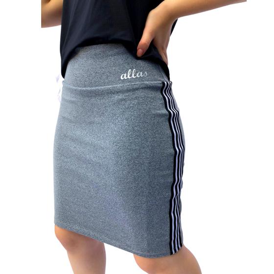 Imagem de Short Saia justa mescla Fitness Alta Compressão Poliamida Roupa Academia Evangélica Ginástica Uv50+