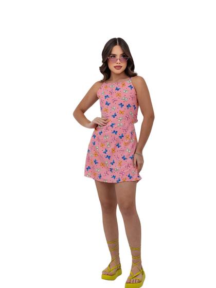 Imagem de short/ saia Macaquinho com alças regulável, Feminino juvenil menina roupas adolescentes estampa borboleta tamanho 10 ao 18 anos