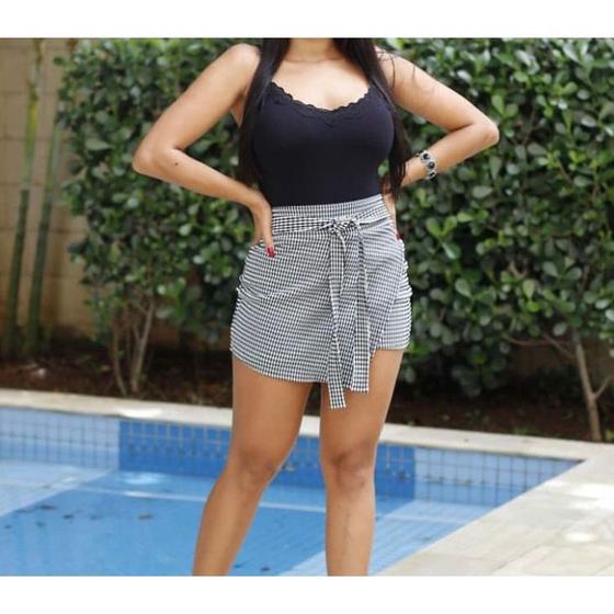 Imagem de Short saia triângulo amarração feminino moda