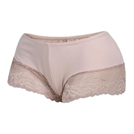 Imagem de Short Segunda Pele Curto Renda Bege Preto Lingerie Poliéster