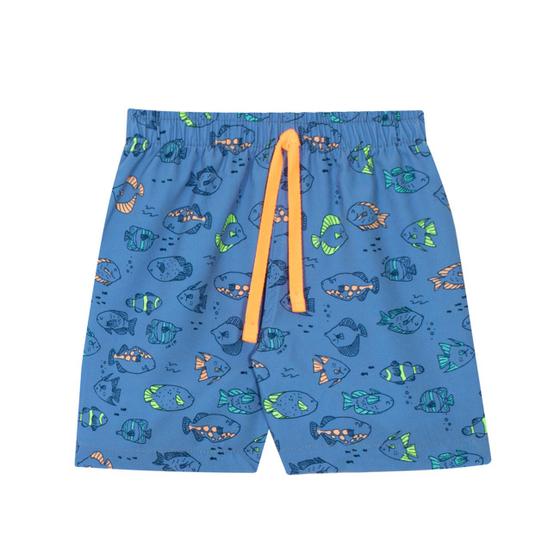 Imagem de Short Tactel Infantil Azul Escuro estampado Nini &amp Bambini