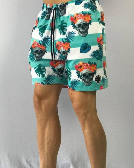 Imagem de Short  tactel summer/ Kawipii/ masculino/cor estampado caveira e flor