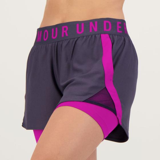 Imagem de Short Under Armour Play Up 2 in 1 Feminino Cinza