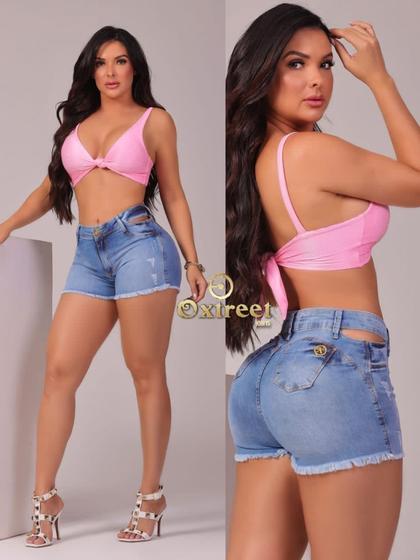 Imagem de Shortinho oxtreet jeans fenda, original qualidade premium