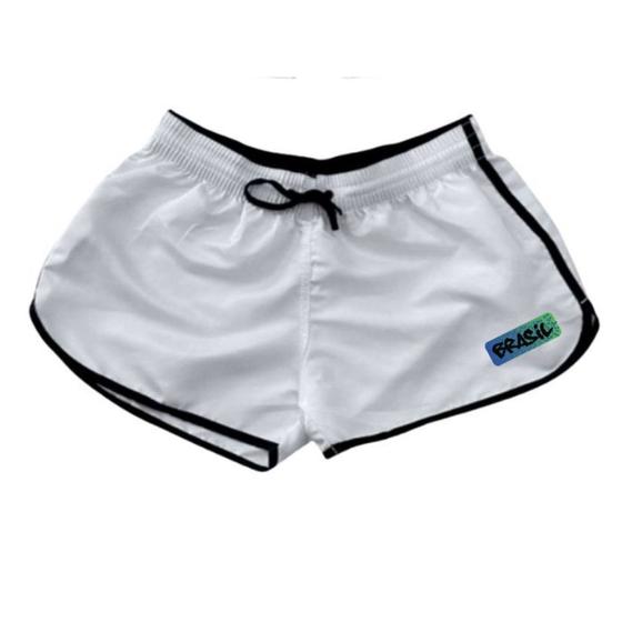 Imagem de Shortinho Tactel Feminino Brasil Short Curto Academia Fitness Moda Praia