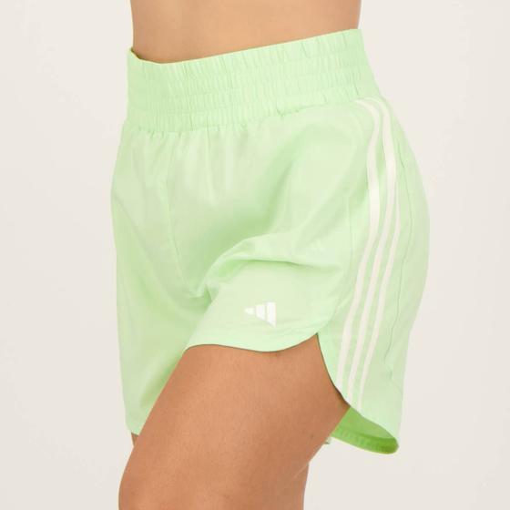 Imagem de Shorts Adidas Pacer 3 Listras Feminino Verde e Branco