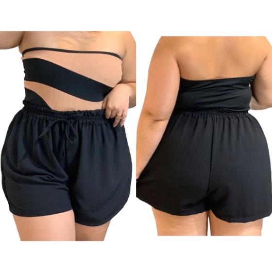 Imagem de Shorts Bermuda Plus Size Soltinho Duna Leve Moda Grande  G1g2g3 Cores Diversas Praia Verão