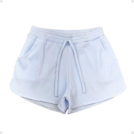 Imagem de Shorts Canelado Curto Com Bolso Feminino Soltinho Adulto - Coleção Verão