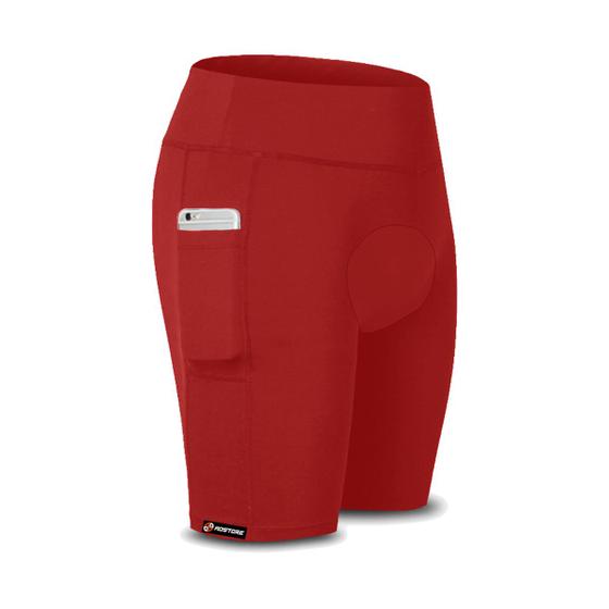 Imagem de Shorts Ciclista ADSTORE C/ Espuma e Bolso Para Celular Vermelho