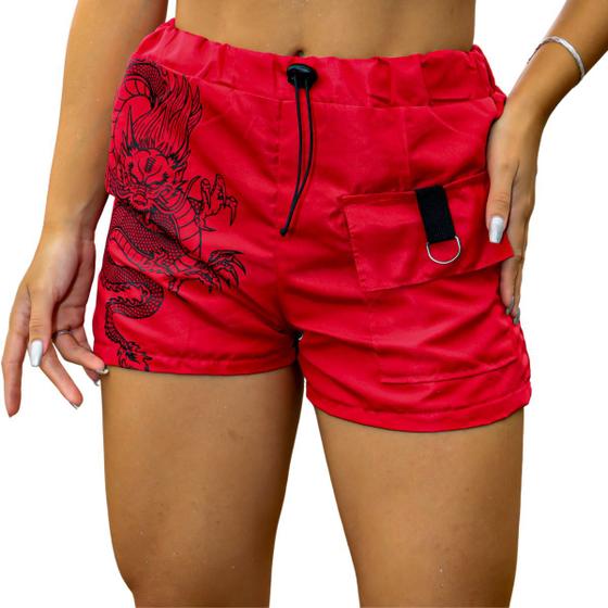 Imagem de Shorts Curto com Estampa de Dragão