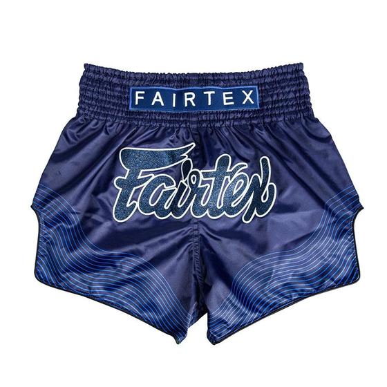 Imagem de Shorts de boxe de muay thai Fairtex Slim Cut Blue Ocean 4G