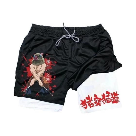 Imagem de Shorts De Fitness Masculino 2 Em 1 De Alto Desempenho Estampado Para Corrida Ao Ar Livre M-3xl