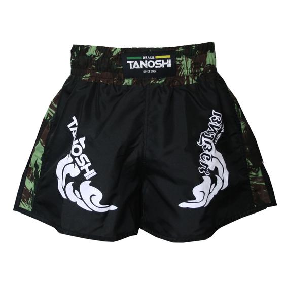 Imagem de Shorts de Luta Camuflado Verde TRNG Tanoshi estampado para Muaythai Sanda Kickboxing