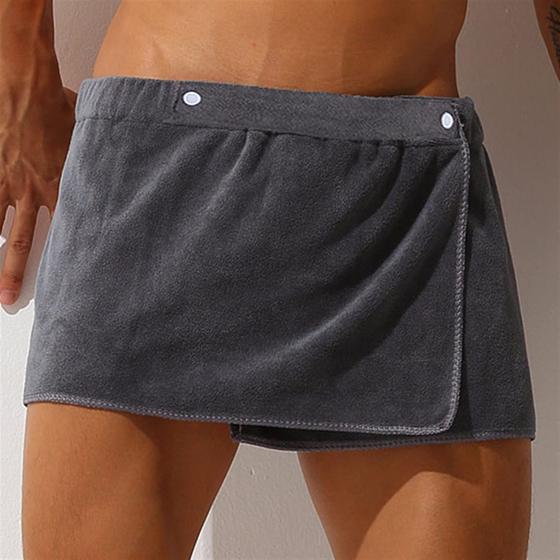 Imagem de Shorts de toalha de banho vestíveis LYWBYXGS para homens - cinza 27x140cm