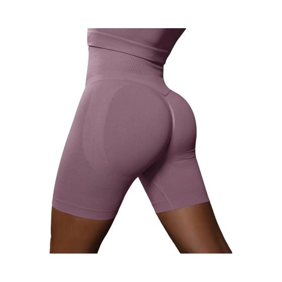 Imagem de Shorts de Yoga Sem Costura de Cintura Alta para Mulheres - Push Up Booty - Academia e Fitness