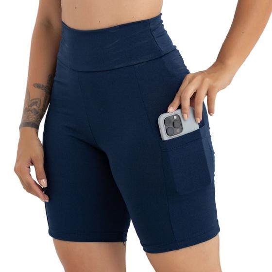 Imagem de Shorts Esportivo Cós Alto Com Bolso Lateral Suplex Reforçado S/transparência Slim Fitness Básico 3038A