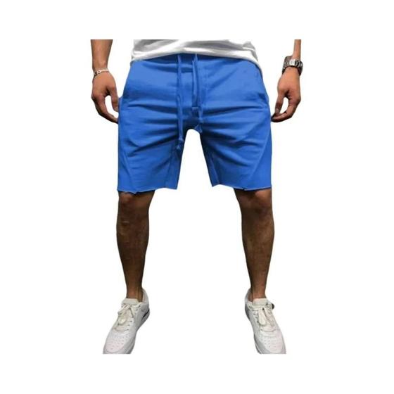 Imagem de Shorts Esportivos Masculinos - Cor Sólida, Casual e Fino para Corrida e Academia