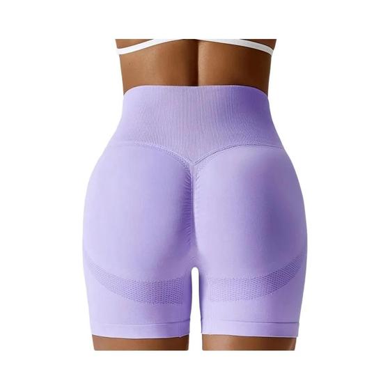 Imagem de Shorts Esportivos Sem Costura de Cintura Alta para Yoga, Ciclismo e Fitness