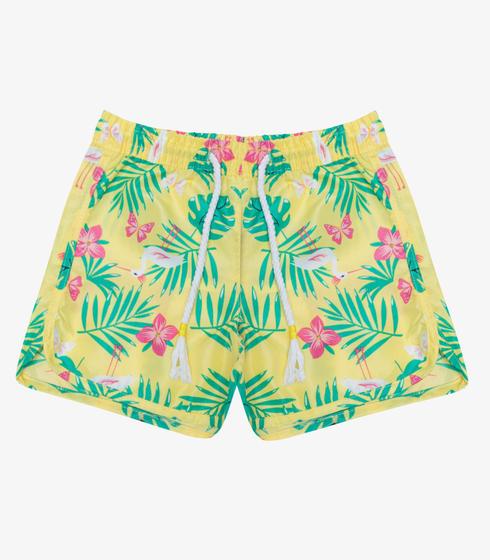 Imagem de Shorts Feminina Tactel Estampado Rovitex Kids Amarelo