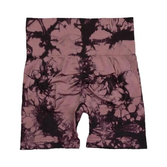 Imagem de Shorts Feminino de Alta Elasticidade Tie-Dye para Yoga, Esportes e Treino