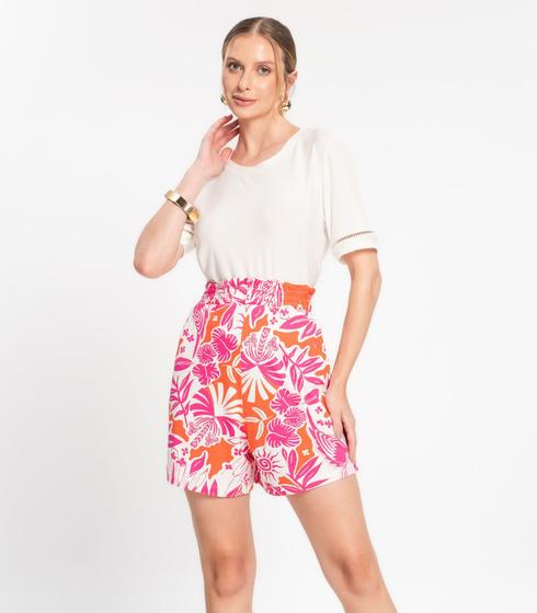 Imagem de Shorts Feminino Estampado Rovitex Laranja