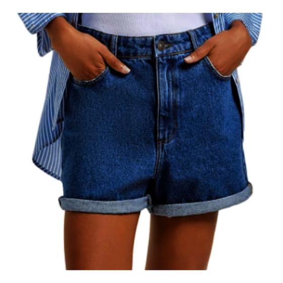 Imagem de Shorts Feminino Hering Jeans Cintura Alta Azul - HBXC1BSN