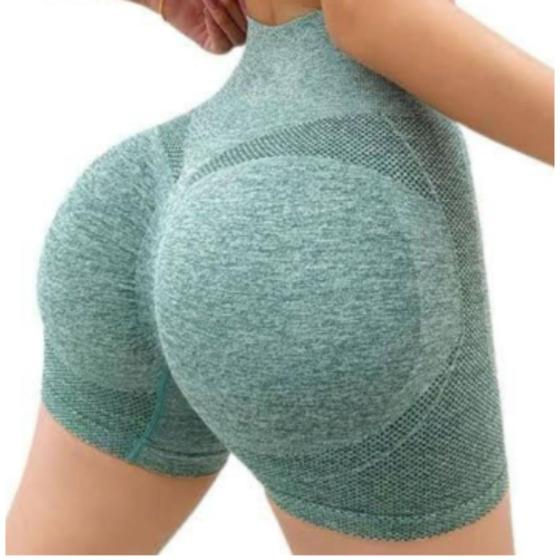 Imagem de Shorts Fitness Feminino Cintura Alta Academia Levanta Bumbum Sem Costura ENVIO IMEDIATO