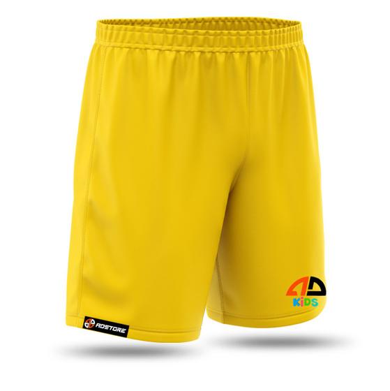 Imagem de Shorts Futebol Esportes Infantil Menino Poliéster Bermuda Calção Amarelo