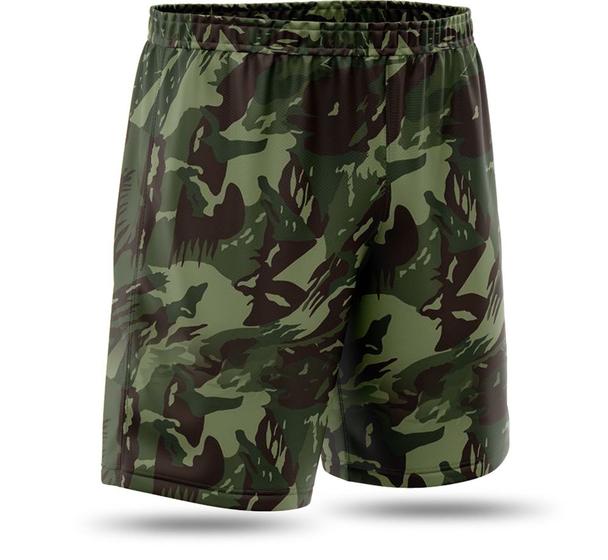 Imagem de Shorts Futebol Esportes Infantil Menino Poliéster Bermuda Calção Camuflado Exército