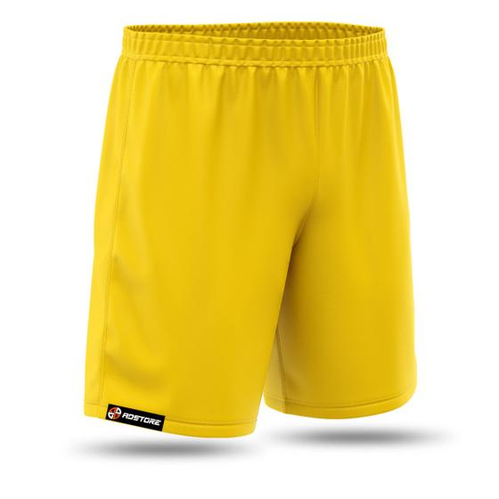 Imagem de Shorts Futebol Masculino Poliéster Bermuda Calção Academia Corrida Amarelo