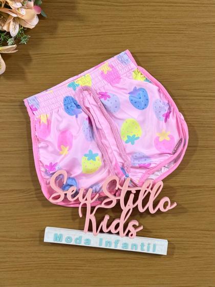 Imagem de Shorts Infantil Cinti Verão Nylon Rosa Morango