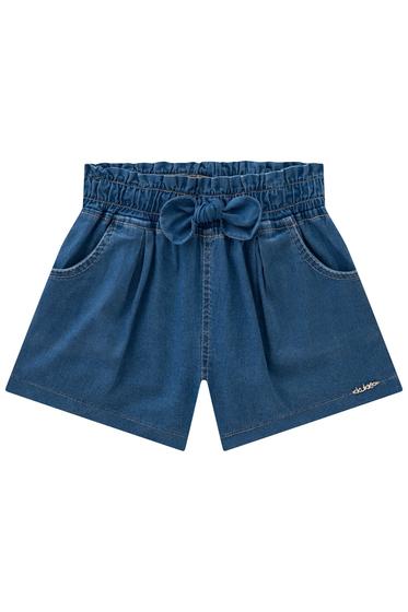 Imagem de Shorts Infantil Jeans Laço Cintura - Kukie