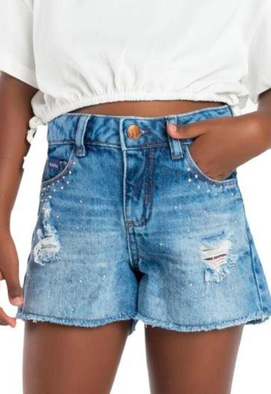 Imagem de Shorts Infantil Jeans Menina Mania Kids