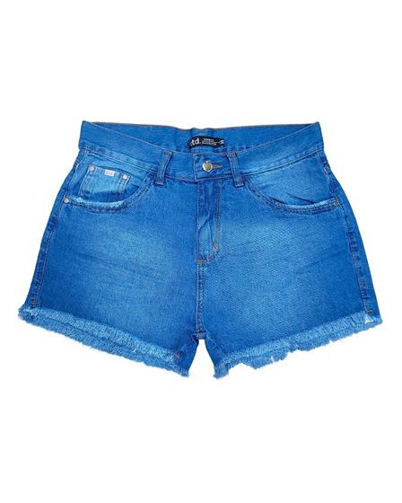 Imagem de Shorts Jeans Azul Claro Barra Desfiada Feminino