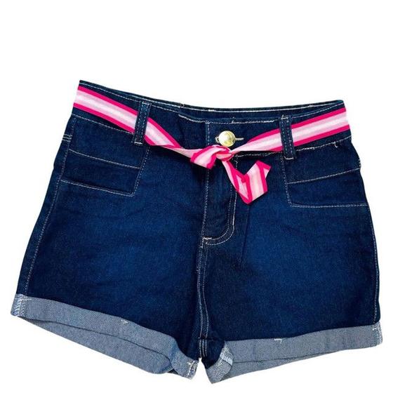 Imagem de Shorts Jeans com Barra Italiana Cinto de Amarrar