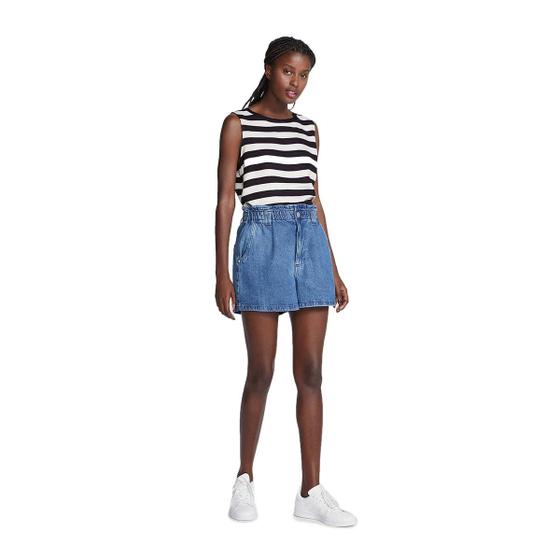 Imagem de Shorts Jeans Feminino Cintura Alta clochard